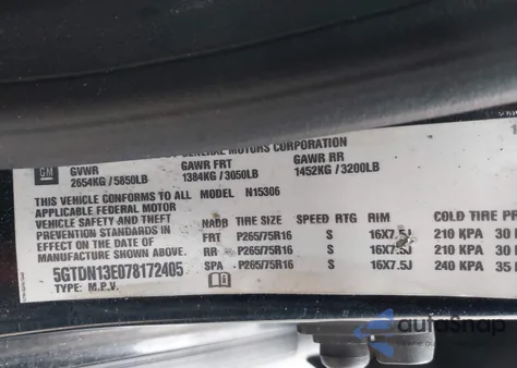 2007 Hummer H3 Suv z USA, uszkodzony, nr VIN 5GTDN13E078172405